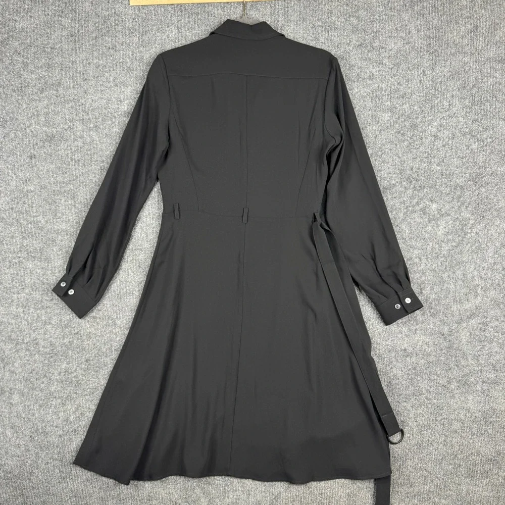 Louis Vuitton Shirt Dress Womens Size 34 Black Jubilee Gold Button Belted Mini